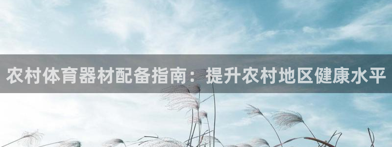 星欧娱乐挂机赚钱软件：农村体育器材配备指南：提升农村