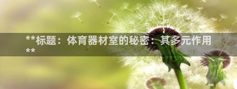 新星娱乐怎么开挂：**标题：体育器材室的秘密：其多元