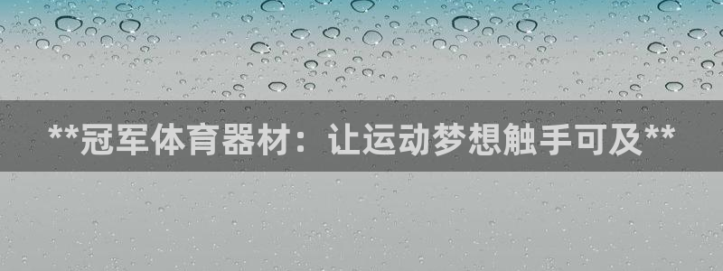 星欧娱乐的创始人背景故事是什么：**冠军体育器材：让